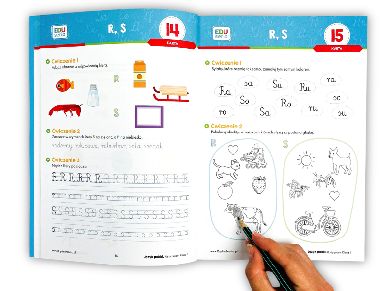 Karty pracy EDUseria do języka polskiego – zadania z literami R i S